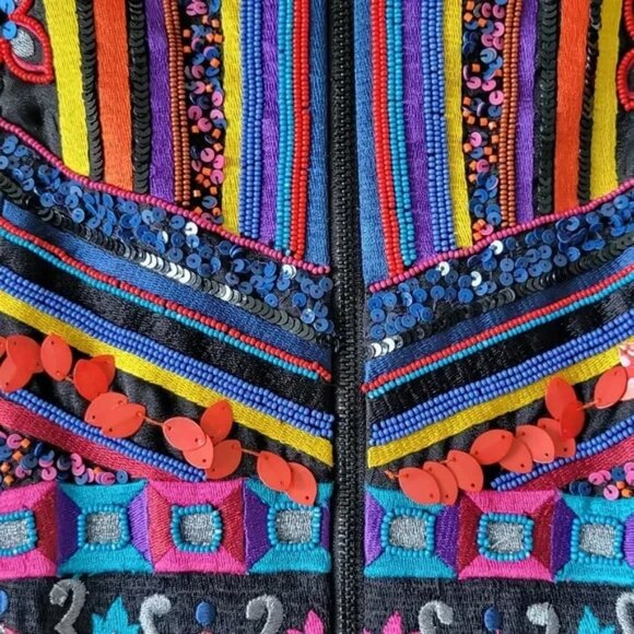 Alice + Olivia Patty Embroidered Bead Sequin Lantern black Dress 0 $1,395 NWT - Picture 10 of 16